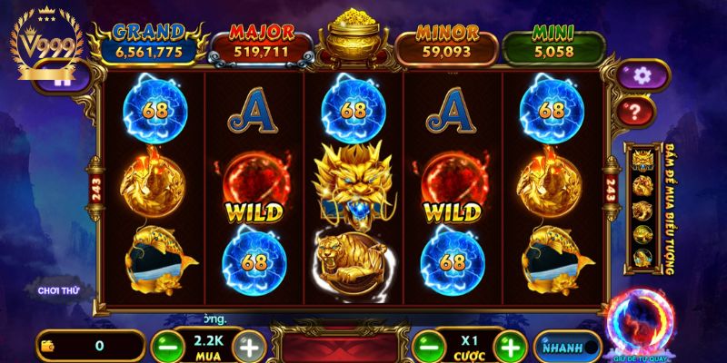 Giao diện game slot Kho Báu Tứ Linh tại V999