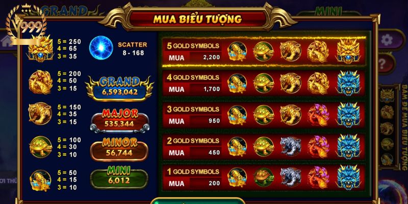Tựa game có các biểu tượng và tính năng hấp dẫn